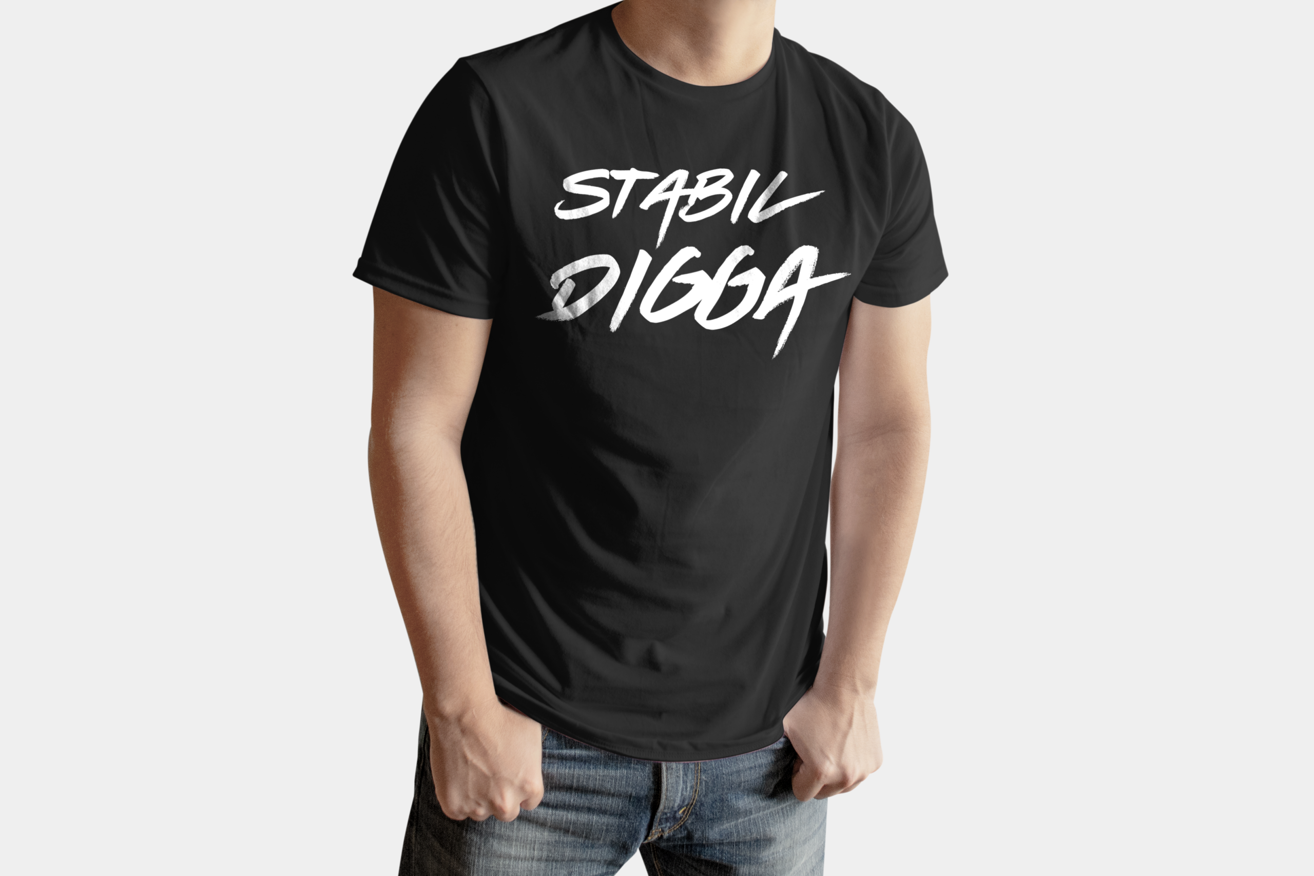 Digga-Shirt "Stabil Digga" Schwarz