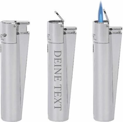 Clipper Jet Flame Feuerzeug mit Individueller Gravur aus Metall