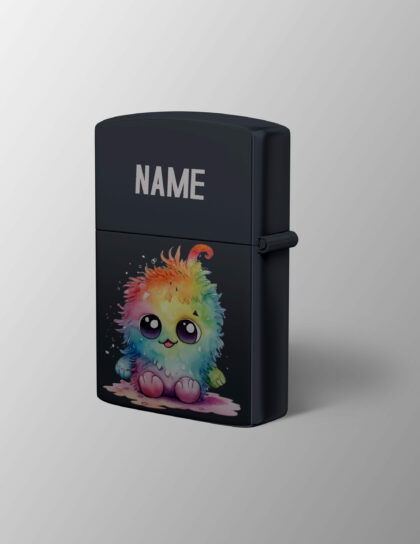 Benzin Metallfeuerzeug mit Druck "Cute Monster"