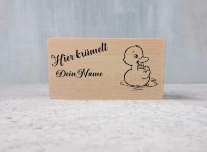 Frühstücksbrett "Baby Ente" aus Buche