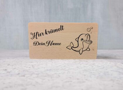 Frühstücksbrett "Baby Delfin" aus Buche