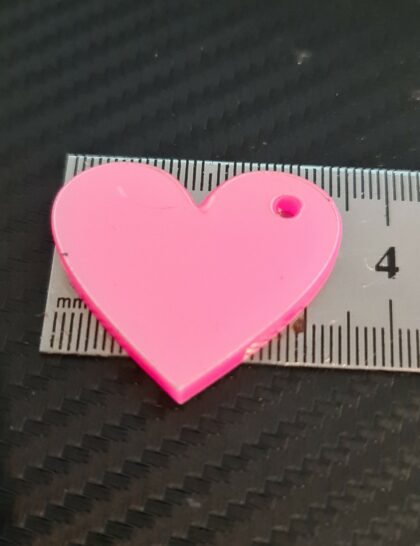 Acrylherzen mit Loch 3,5cm Durchmesser. 10er Pack