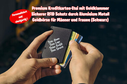 Ultradünnes Visitenkartenetui aus Aluminium, antimagnetisch