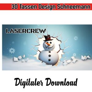3D Bechervorlage Sublimation Druck "Schneemann/Snowman 4" Becher Digital * PNG