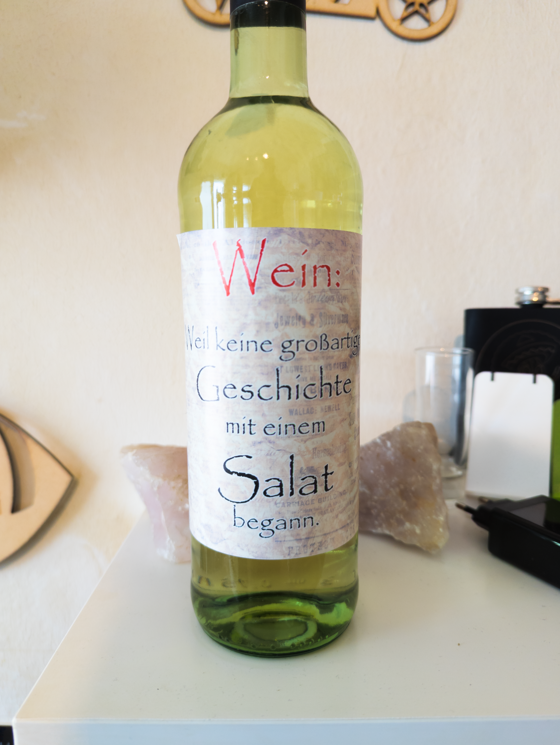 Personalisiertes Weinetikett "Geschichte Salat" | Lustige Weinetiketten | Geschenk | Weinetikett Weinflaschenaufkleber – Bild 2