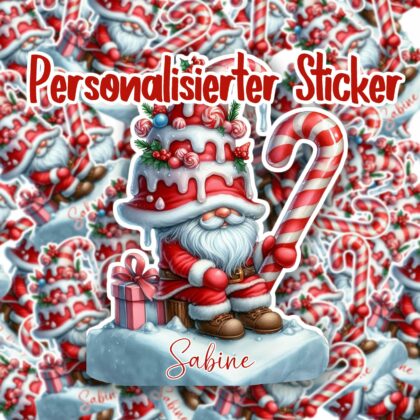 Weihnachtsmann Sticker #1 Personalisiert