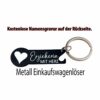 Einkaufswagenlöser Erzieherin mit Herz - personalisiert Schwarz mit Flaschenöffner