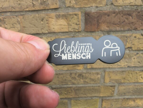 Einkaufswagenlöser Lieblingsmensch Schwarz - personalisierter Edelstahl-Schlüsselanhänger