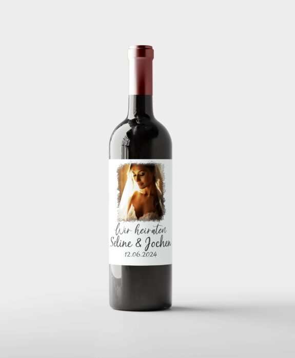Personalisiertes Weinetikett mit Bild | Weinflaschenaufkleber | Hochzeit | Geschenk | Hochzeitsgeschenk | Hochzeitsdeko Weinetikett