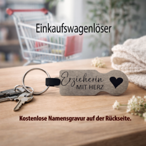 Einkaufswagenlöser „Erzieherin mit Herz“ – nur Rückseite personalisierbar