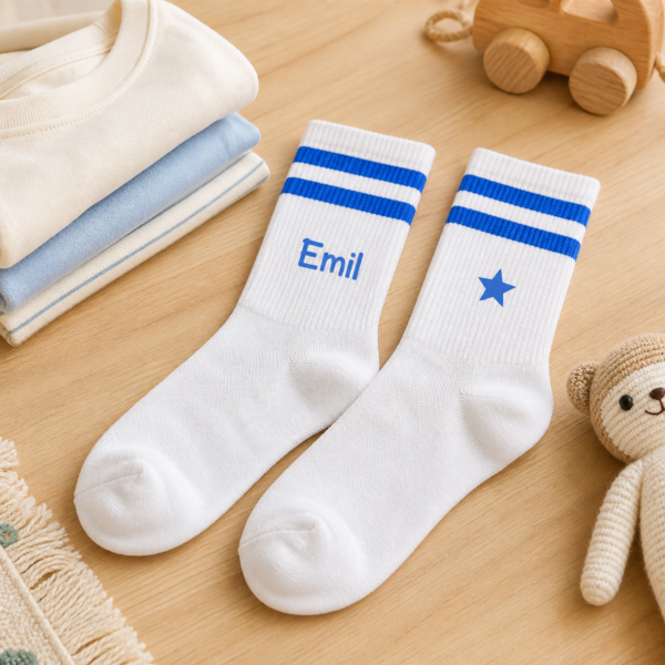 2 Socken personalisiert mit Foto, Logo oder Text – individuelles Geschenk