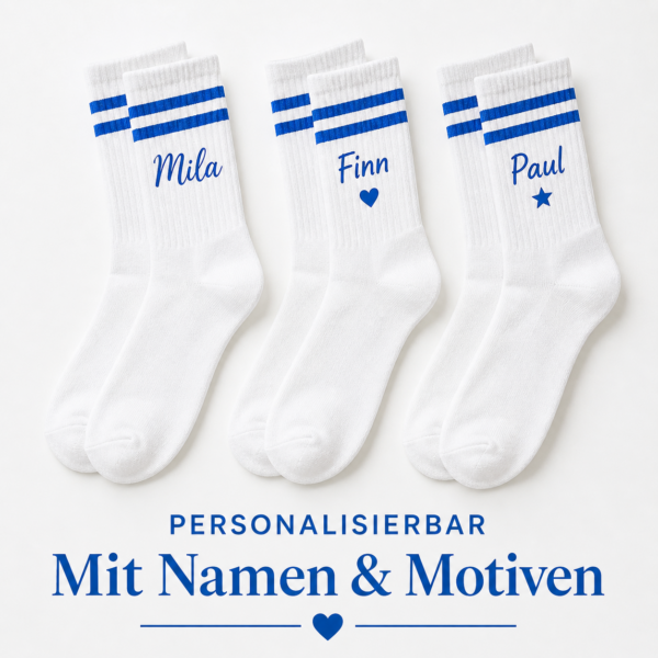 4 Socken personalisiert mit Foto, Logo oder Text – individuelles Geschenk