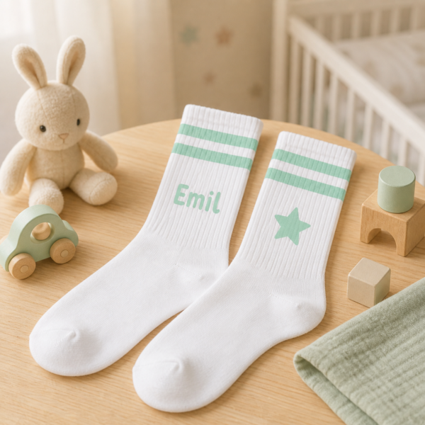 6 Socken personalisiert mit Foto, Logo oder Text – individuelles Geschenk