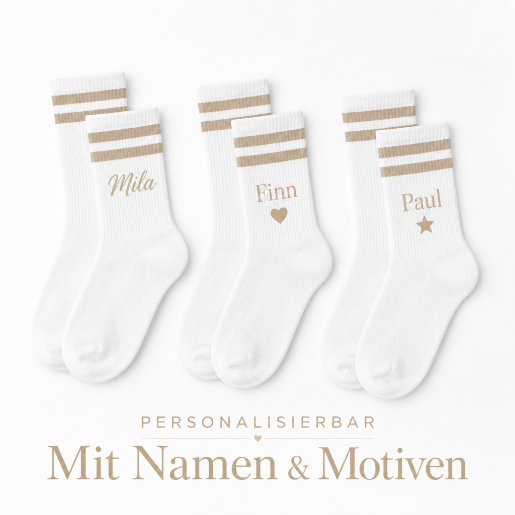 Socken personalisiert mit Foto, Logo oder Text – individuelles Geschenk