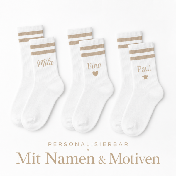 8 Socken personalisiert mit Foto, Logo oder Text – individuelles Geschenk