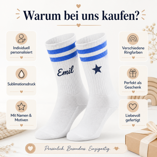9 Socken personalisiert mit Foto, Logo oder Text – individuelles Geschenk