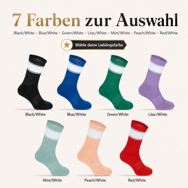 Socken personalisiert mit Wunschtext oder kleinem Bild – 7 Farben