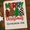 Personalisiertes Weihnachts-Puzzle als Gutschein Zusammengesetztes Weihnachts-Puzzle mit Merry-Christmas-Motiv und personalisierbarem Gutschein-Feld
