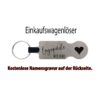 Originalansicht Logopäde mit Herz Silberner Einkaufswagenlöser mit Herz, Gravur Logopäde mit Herz und Schlüsselring
