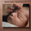 Rechteckiges Puzzle mit einem persönlichen Foto von Elternteil und Baby