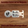 Design Danke fürs Wachsen Einkaufswagenlöser mit Fußabdrücken und Schriftzug Danke dass du mir beim Wachsen geholfen hast