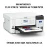 Sublimationsdruck auf Qualitätspapier Bedruckter Sublimationsbogen bei der Ausgabe aus einem Großformatdrucker