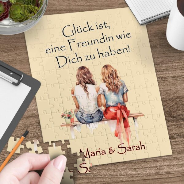 Personalisiertes Puzzle für die beste Freundin Beste-Freundin-Puzzle mit Freundschaftsspruch und den Beispielnamen Maria und Sarah