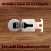 Einkaufswagenlöser mit Flaschenöffner und Motiv Save Water Drink Beer