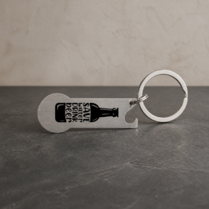 Personalisierter Einkaufswagenlöser mit Flaschenöffner - Save Water Drink Beer