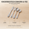Personalisiertes vierteiliges Kinderbesteck mit Einhorn-, Feen- und Prinzessinnenmotiven