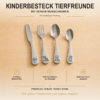 Personalisiertes vierteiliges Kinderbesteck mit Koala, Tiger, Bärenjungem und Krokodil