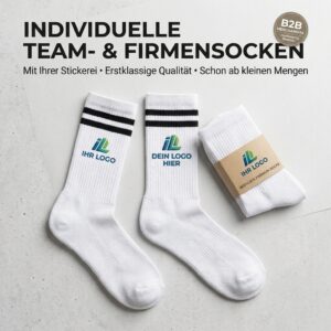 1 Bestickte Sportsocken mit Firmen- oder Vereinslogo – personalisiert ab 5 Paar