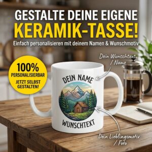 Personalisierte Keramiktasse LENA-S 330 ml – Fototasse mit Rundumdruck