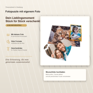 Personalisiertes Fotopuzzle mit eigenem Foto Hauptmockup für ein personalisiertes Fotopuzzle mit eigenem Foto, 24 bis 500 Teile