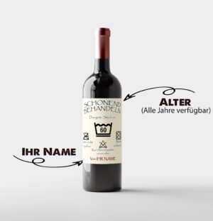 Personalisiertes Weinetikett "Geburtstag" | Schonend behandeln | Geschenk Weinetikett Flasche Weinflaschenetikett | Geburtstags Etikett