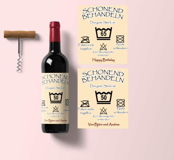 Personalisiertes Weinetikett "Geburtstag" | Schonend behandeln | Geschenk Weinetikett Flasche Weinflaschenetikett | Geburtstags Etikett