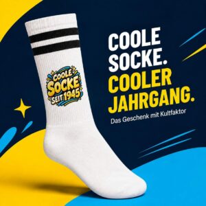 Jahrgangssocken mit Wunschjahr – Coole Socke seit deinem Jahrgang, lustiges Geburtstagsgeschenk