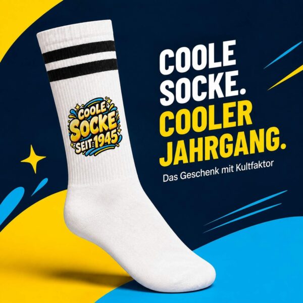 Jahrgangssocken mit Wunschjahr – Coole Socke seit deinem Jahrgang, lustiges Geburtstagsgeschenk